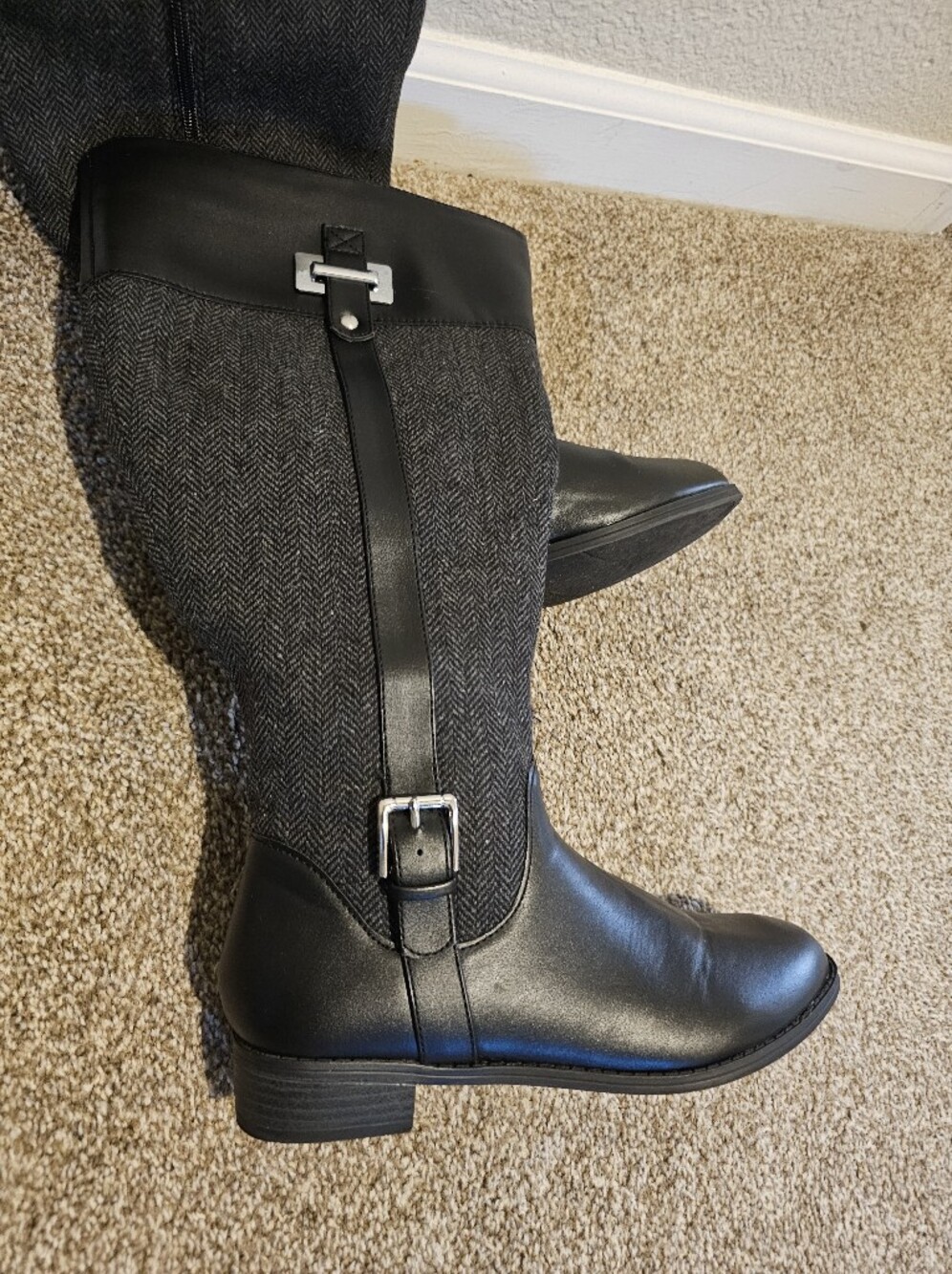 Classic Black Women's Mid-Calf Riding Boots